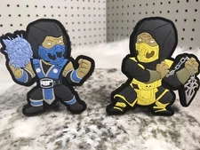 Scorpion & Sub-Zero Mortal Kombat PVC Morale Patch Hook N Loop Tactical Set New