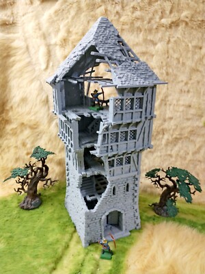 Ruined Fortified Tower House 28mm Terrain D&D Warhammer Mordheim Frostgrave