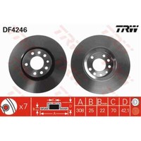 TRW 2X Bremsscheibe Vorne 308 BelüFtet FüR Opel Corsa E X15 Meriva B