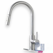 NIB Pull Down Spray Kitchen Faucet Brushed Nickel stream spray 21" hose 15.75"H