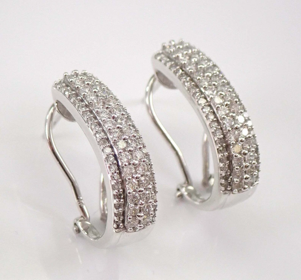 2Ct Lab Created Round Cut Diamond Leverback Hoop Earrings 14K White Gold Finish - Image 3 of 4