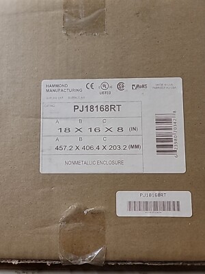 Hammond PJ18168RT Junction Box Electrical Enclosure Fiberglass Moser Type 4X GRP