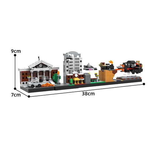 MOC Ritorno al futuro skyline architettura blocchi edifici modello bambini regalo - Foto 5 di 5