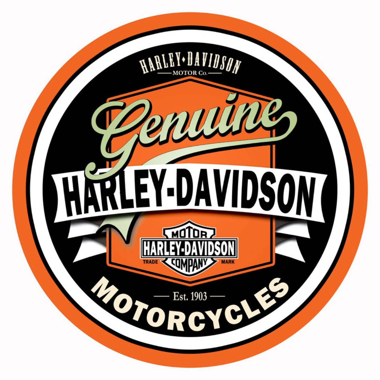 Купить Harley Davidson Vintage Style Decal, Sticker 4" Diameter на