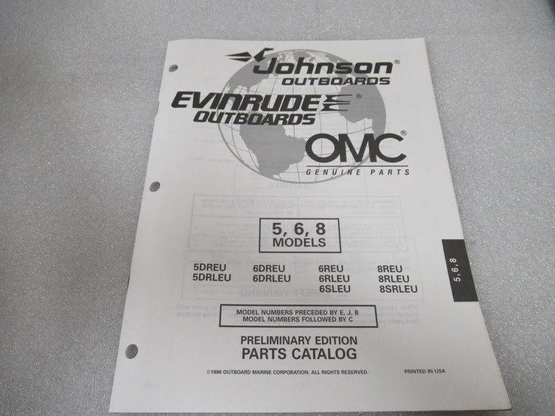 PM189 1997 Evinrude/Johnson 5,6,8 HP Models Prelim Edition Parts Catalog 438651