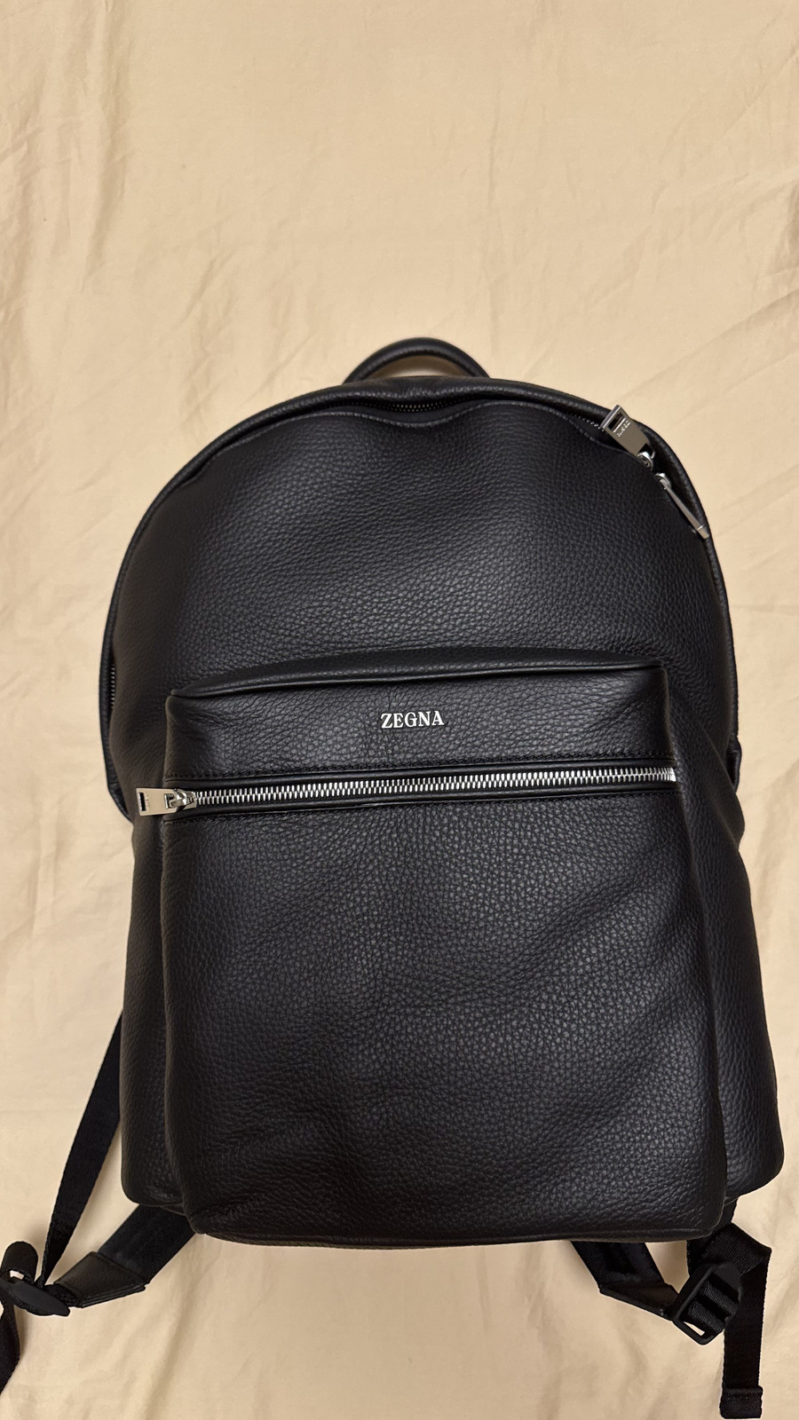 ZEGNA BLACK DEERSKIN HOODIE BACKPACK image 2