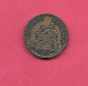 FRANCE FRENCH KM876 1923   FINE-NICE CIRC OLD VINTAGE FRANC COIN