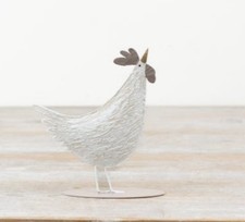 HEN BIRD ROOSTER COCKEREL Metal Small Indoor Outdoor Kitchen Ornament H14cm
