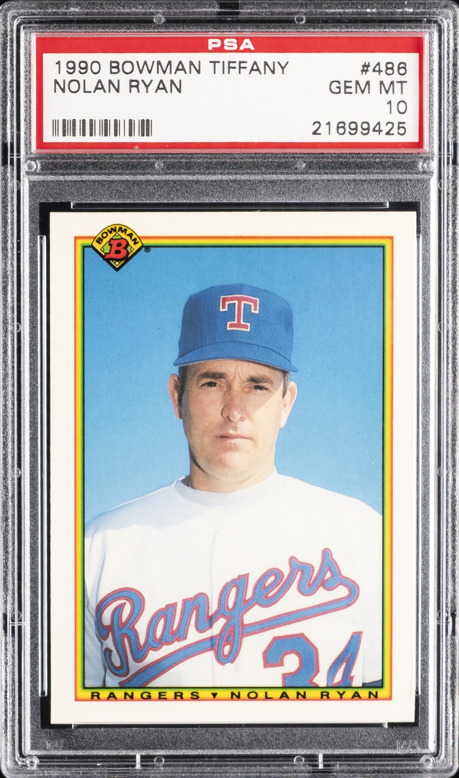 1990 BOWMAN TIFFANY #486 NOLAN RYAN PSA 10