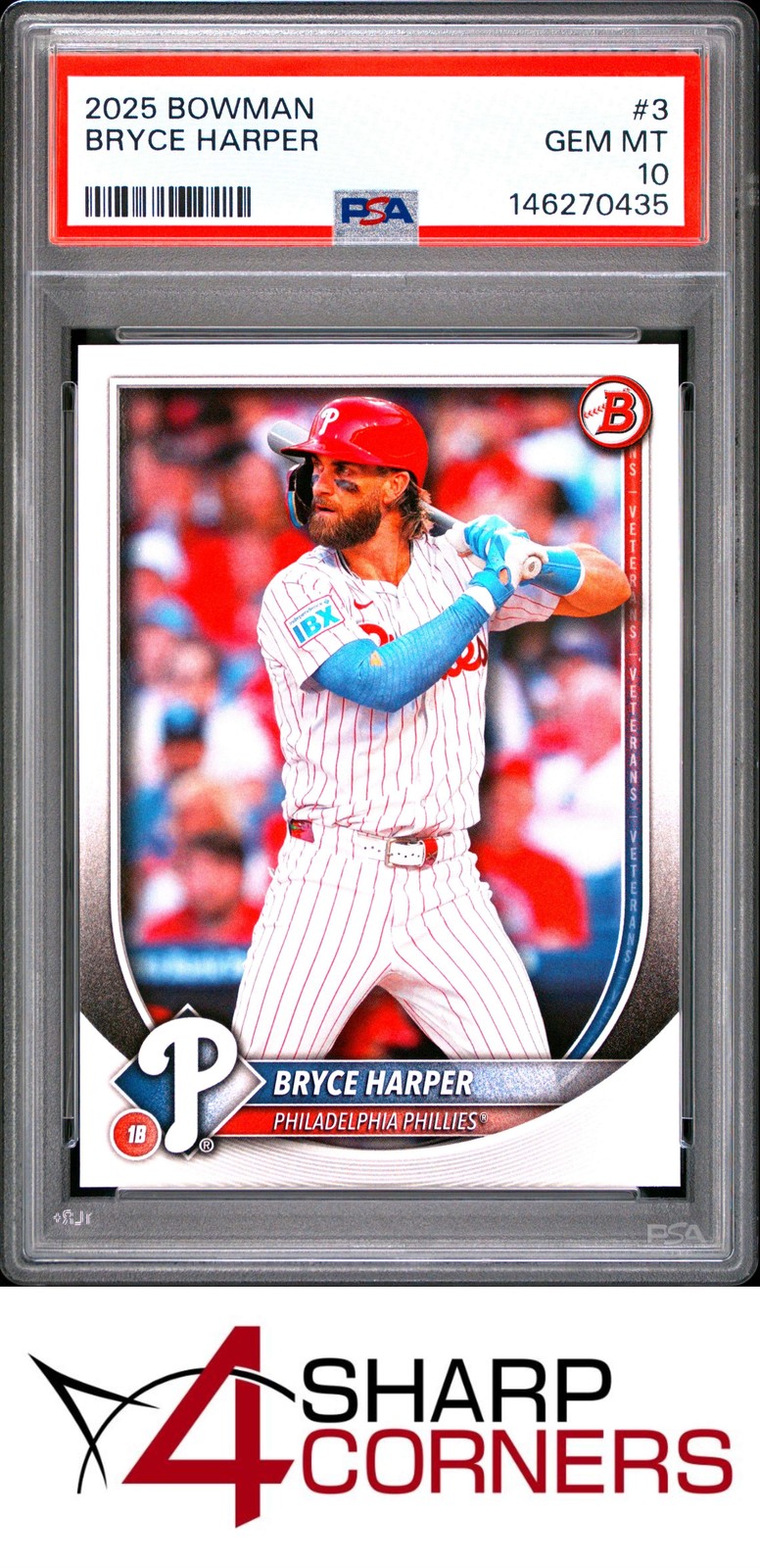 2025 BOWMAN #3 BRYCE HARPER PHILLIES PSA 10