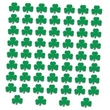 Printed Shamrock Cutouts 60 Piece, 5", Green