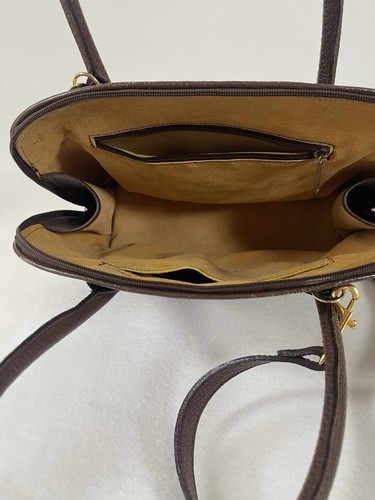 Vintage Jil Sander schokobraun Leder Kuppel Top Henkel Tasche Schultertasche - Bild 13 von 20