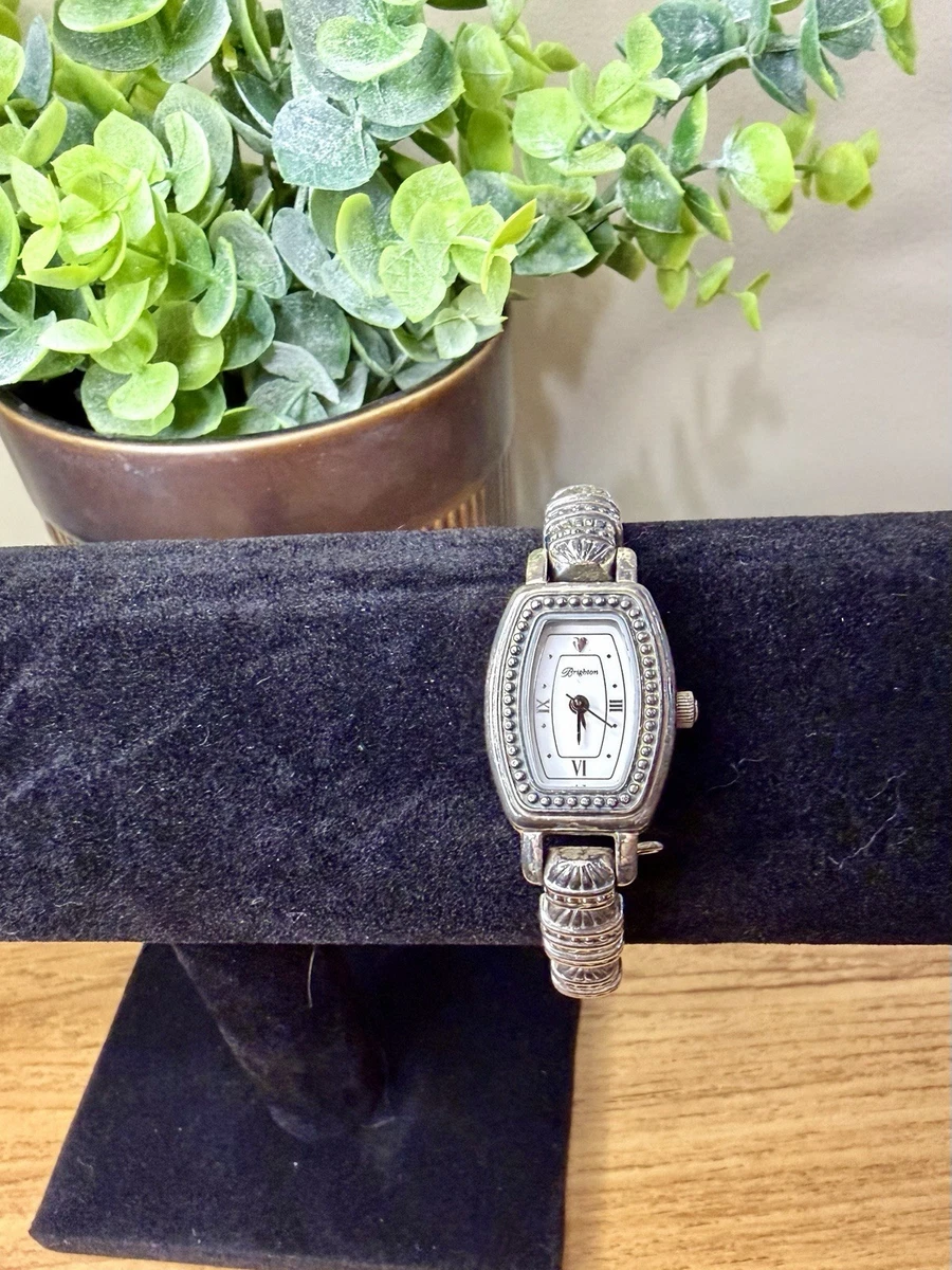 Brighton‎ “Laguna” Silver-Tone Round Dial Bracelet Watch Braided Leather Band Brighton Women Round Wristwatches for sale | eBay main image 3