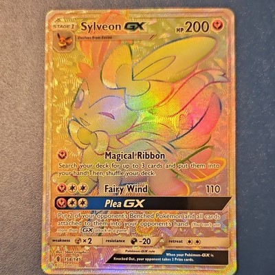 Pokémon Sylveon GX 158/145 Guardians Rising Full Art Secret Rare Holo Card