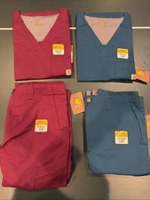 Men  s Carhartt Rugged Flex Scrubs Top  Pants Set - Caribbean  Wine - Medium