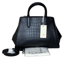 Radley Glasshouse Faux Croc Medium Multiway Cross Body Bag Black Leather RRP 239