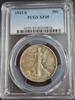 1943-S WALKING LIBERTY HALF DOLLAR PCGS XF45 Silver Free Shipping