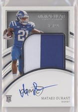 2022 Panini Immaculate Collegiate Rookie 34/99 Mataeo Durant #78 Patch Auto 1u6