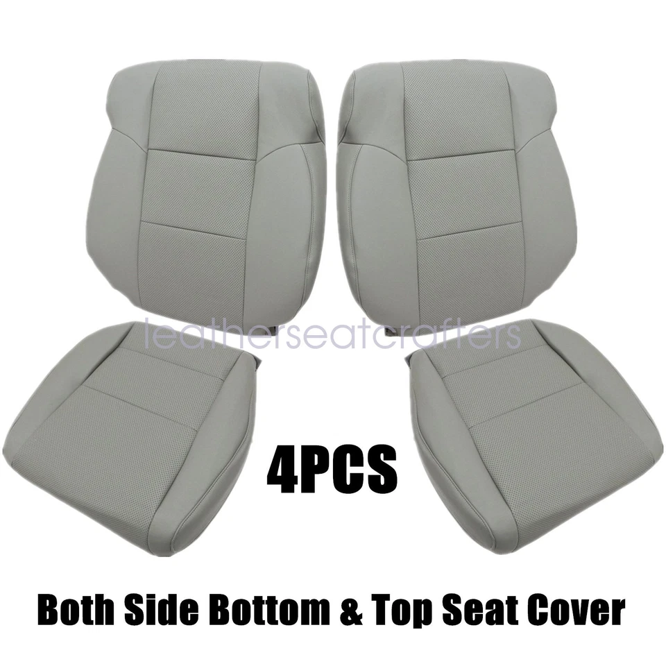 Driver & Passenger Bottom & Back Leather Seat Cover Gray For 2009-2014 Acura TSX Foto 3 de 4