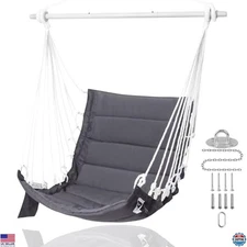 Cozy Hammock Chair Swing with Side Pocket – Durable Steel Bar, Supports 350 lbs