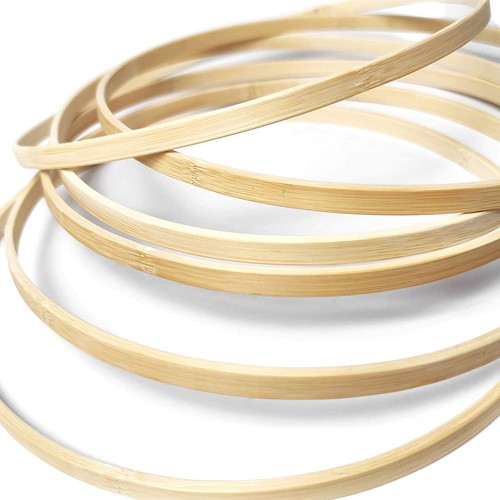 Dream Catcher Rings 12Pcs Wood Bamboo Floral Hoop for DIY Wreath Decor6051 - Imagen 6 de 7