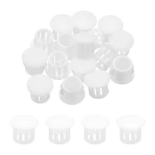 32Pcs 10mm(3/8') White Nylon Plastic Round Locking Hole Plugs Insert End Caps