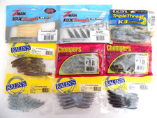 Z-MAN, KALIN'S & CHOMPERS SINGLE TAIL GRUBS - 9 PACKS - D34
