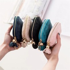 Women Leather Small Mini Wallet Card Key Holder Zip Coin Purse Clutch Bag Ladies