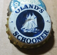 OLAND'S SCHOONER BEER  CANADA CORK BEER BOTTLE CAP VINTAGE CROWN CORK