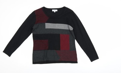 Chianti Herren Strickpullover Pullover schwarz geometrisch Größe S