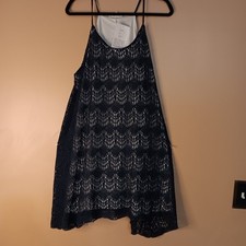 Navy Lace Overlay Dress