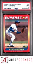 1992 SCORE SUPERSTARS #85 RYNE SANDBERG CUBS HOF POP 1 PSA 9