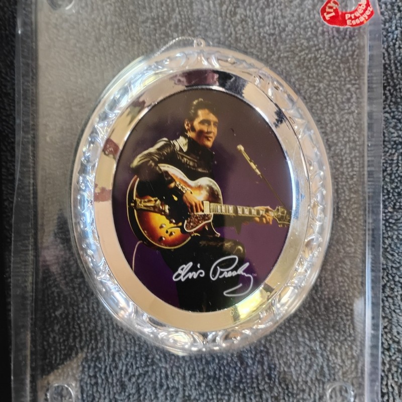  Elvis Presley Ornament Christmas Musical New In Box Multicolored Oval