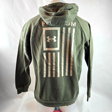 Under Armour Hoodie Mens Medium Green Freedom Pullover Graphic Patriotic