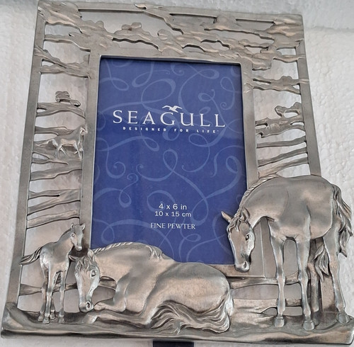Seagull Fine Pewter Horse Picture Frame 4x6 Inch 10x15 cm