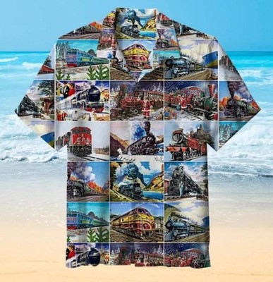 The Train Pattern Hawaiian Shirt