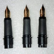 (3) GOLD Sheaffer Award Replacement Nibs & Feeds - FINE (New - NOS) Gold Tone