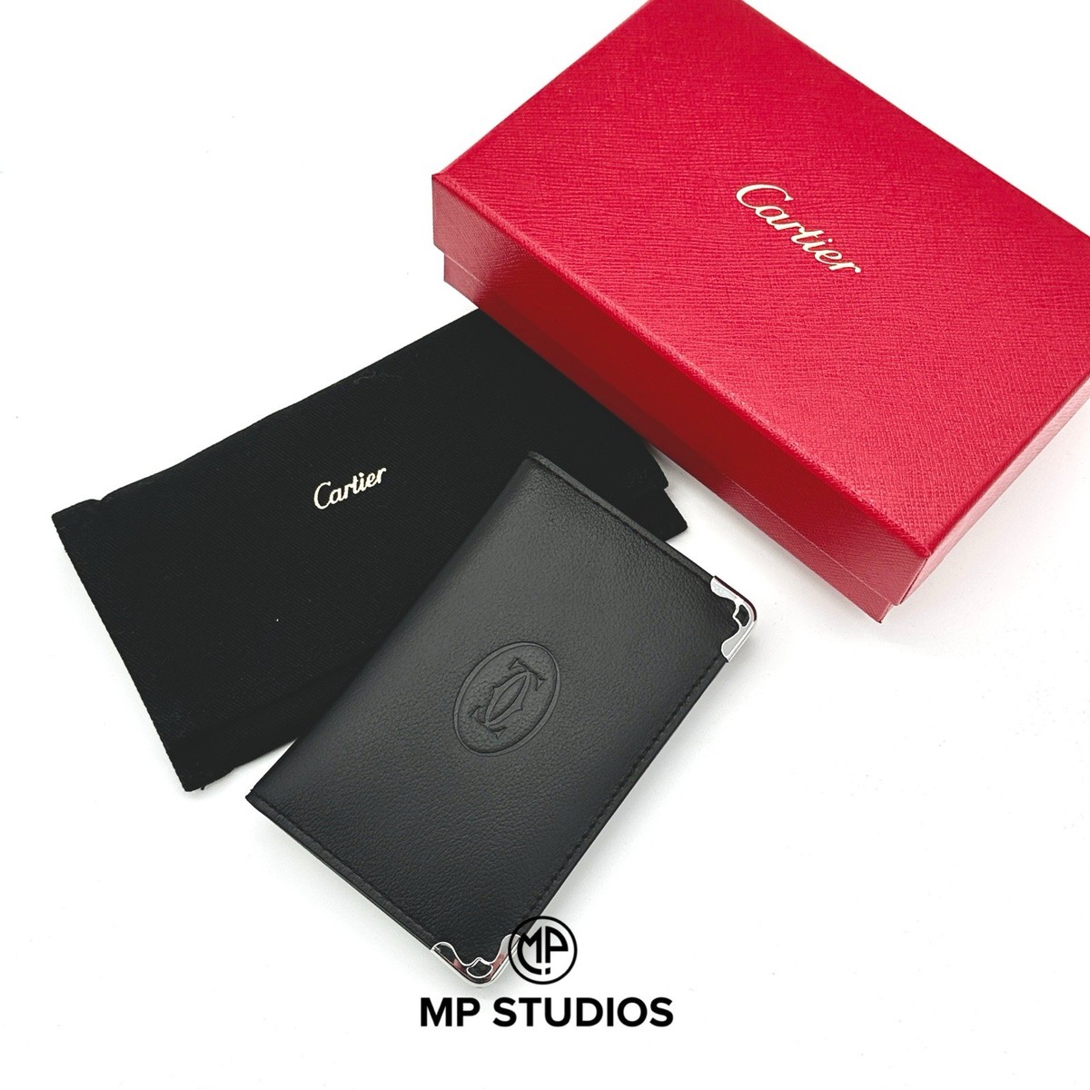 Cartier MUST DE CARTIER カードホルダーレザー 黒 Card holder, Must - Black calfskin, palladium finish - CRL3002095