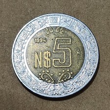 MONEDA MÉXICO 🇲🇽 CINCO (5) NUEVOS PESOS 1994