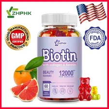 Biotin Gummies Dietary Supplement - Hair & Nail Wellness Support Healthy Growth