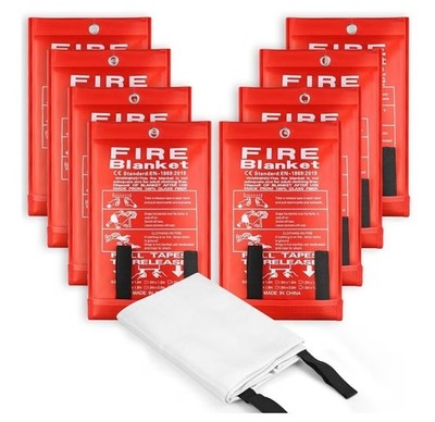 Fire Blankets Emergency 4 Pcs Safety Fiberglass Emergency Blankets Fire