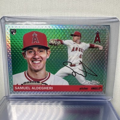Topps 2025 Chrome Platinum Samuel Aldegheri Diamond Etch Refractor / 55 Angels