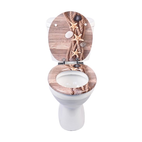 18" UNIVERSAL BATHROOM MDF WC TOILET SEAT NOVELTY EASY FIT +FITTINGS WOODEN W/C - Picture 451 of 456