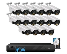 16CH NVR 4K 8MP Outdoor Security Camera System 4TB HDD 16 Channel H.265