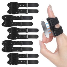 Andecoco 5 PCS Breathable Trigger Finger Splint Black Thumb One Size,
