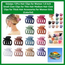 12Pcs Hair Clips for Women 1.8 Inch Small Claw Clips for Thin Hair Medium Hai...