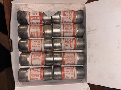 10× Gould AA450 Class G Fuses 50A 600V NOS