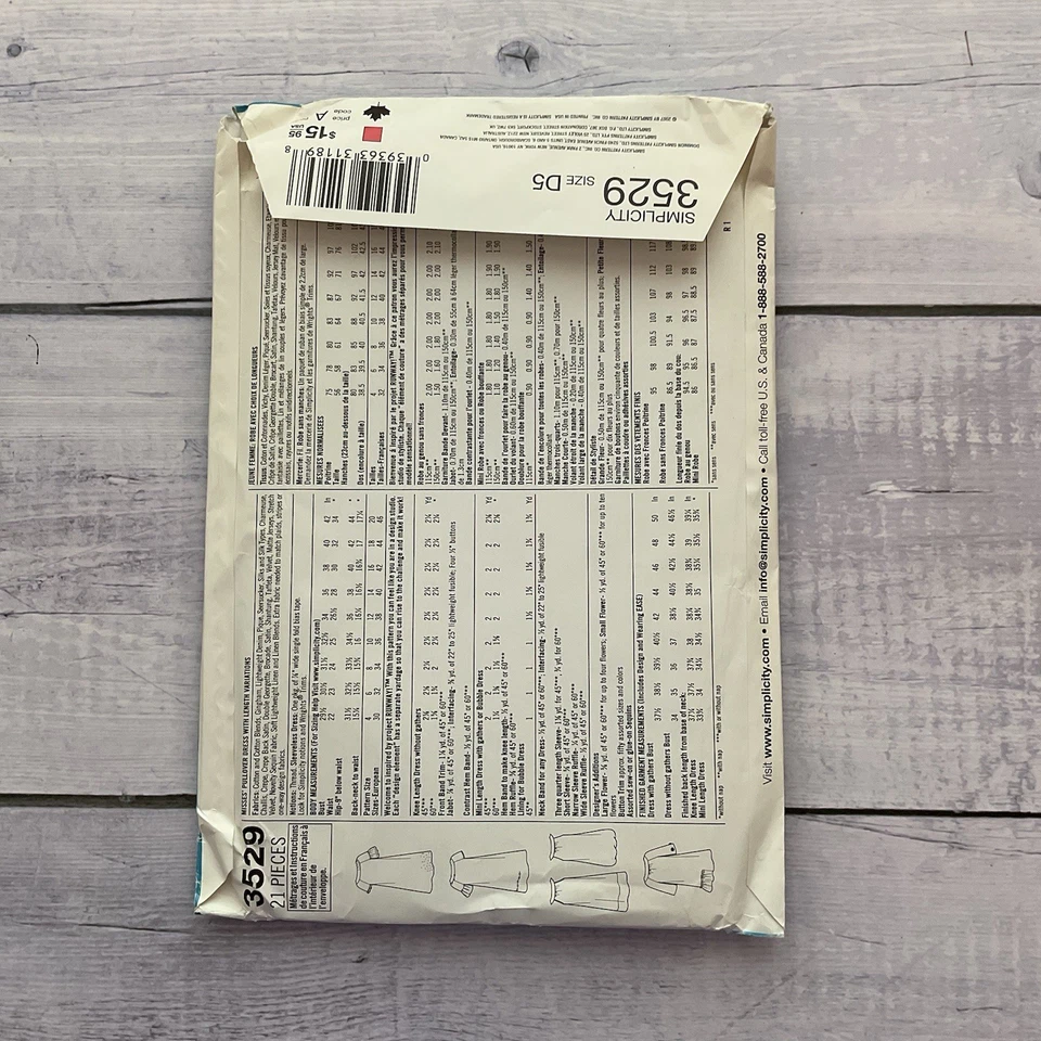 Simplicity 3529 Sewing Pattern Dress Pullover Length Sleeve Options 4-12 UNCUT  - Image 2 of 3