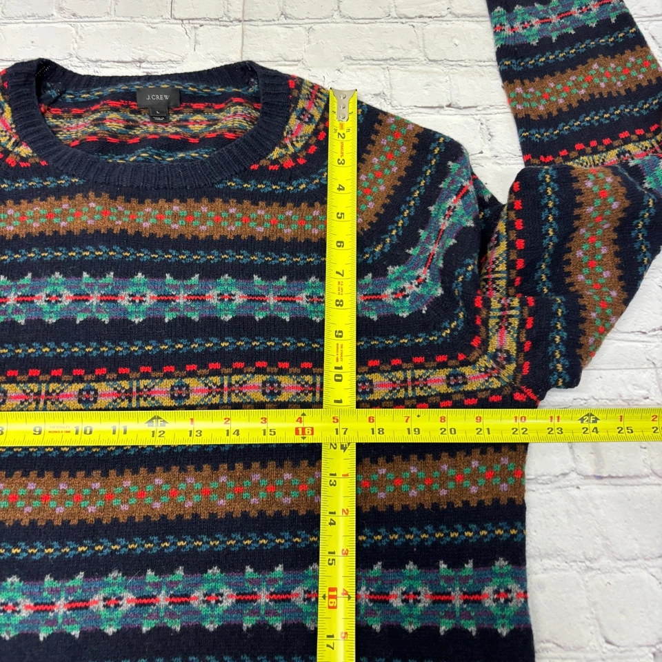 Suéter suéter 100 % lana J Crew para hombre talla grande Fair Isle D032 -1 Foto 3 de 4