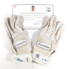 2019 Signed Amed Rosario Game-Used White Franklin Batting Gloves #AA0054236